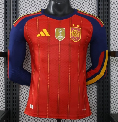 2026 Spain LONG SLEEVE player version 2 star Soccer jersey